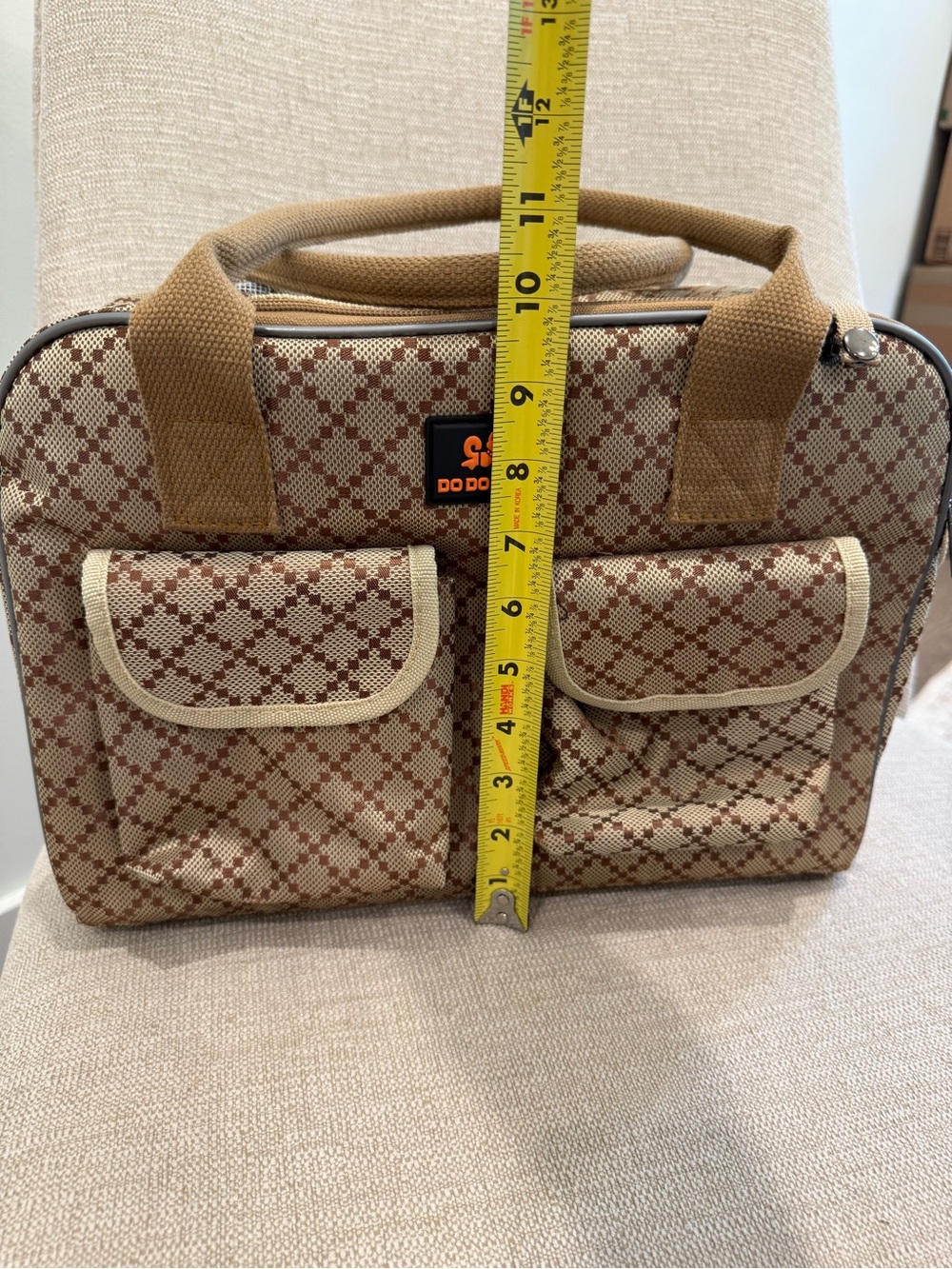 Brown Patterned Small Pet Carrier Tote - Picture 4 of 8